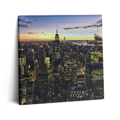 Tablou pe pânză canvas 60x60 Oraș la apus