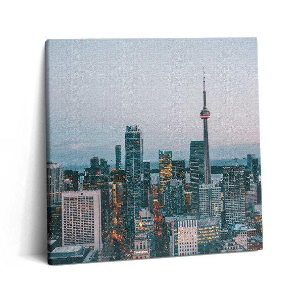 Tablou pe pânză canvas 60x60 Panorama orașului seara