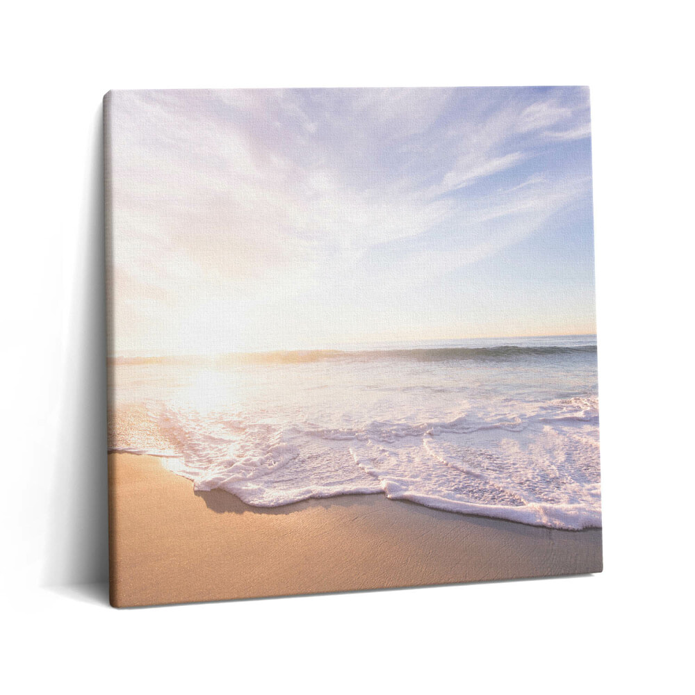 Tablou pe pânză canvas 60x60 Răsărit de soare peste plajă și mare