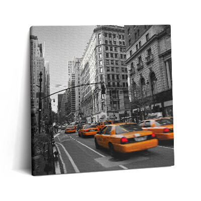 Tablou pe pânză canvas 60x60 Traficul de taxiuri pe Bulevardul Manhattan