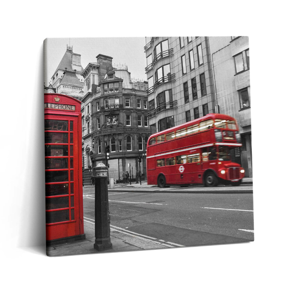 Tablou pe pânză canvas 60x60 Autobuz american istoric pe stradă