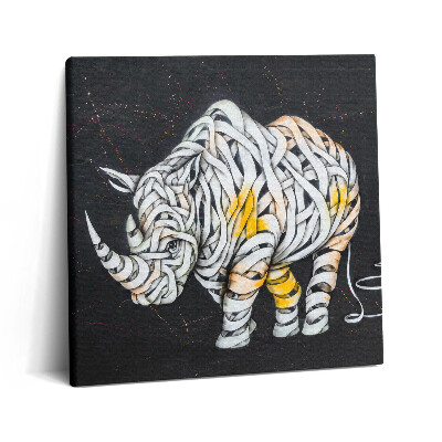 Tablou pe pânză canvas 60x60 Vedere abstractă a rinocerului și a echipei