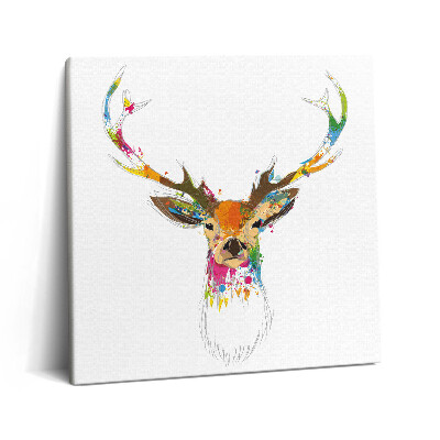 Tablou pe pânză canvas 60x60 Ilustrație colorată a unui cap de cerb