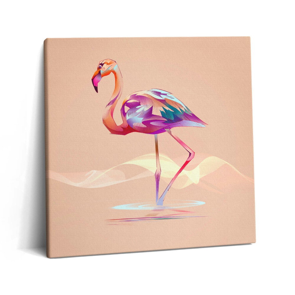 Tablou pe pânză canvas 60x60 Ilustrație modernă cu flamingo