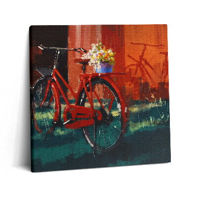 Tablou pe pânză canvas 60x60 Bicicletă cu aranjament floral