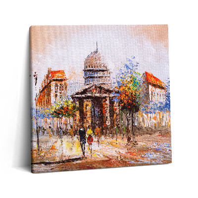 Tablou pe pânză canvas 60x60 Pictură - colorată harababură artistică urbană