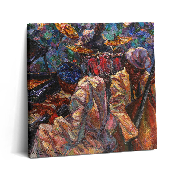Tablou pe pânză canvas 60x60 Artă - Personaje care cântă la instrumente