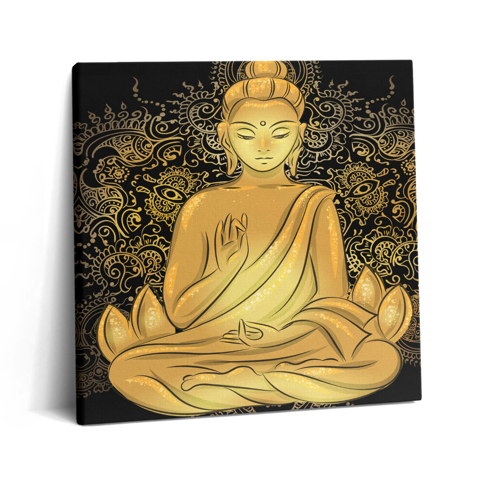 Tablou pe pânză canvas 60x60 Buddha Zen de Aur