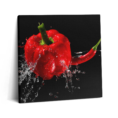 Tablou pe pânză canvas 60x60 Ardei roșu în apă