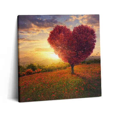 Tablou pe pânză canvas 60x60 Copacul iubirii în formă de inimă