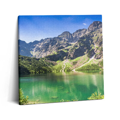 Tablou pe pânză canvas 60x60 Pădure și natură în munții lacului