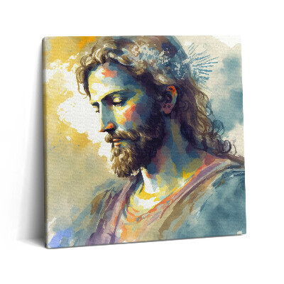 Tablou pe pânză canvas 60x60 Pictură colorată a lui Isus