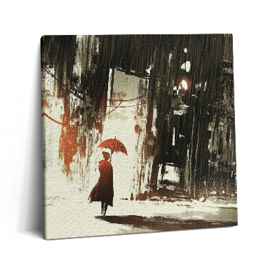 Tablou pe pânză canvas 60x60 Femeie pictată cu umbrelă