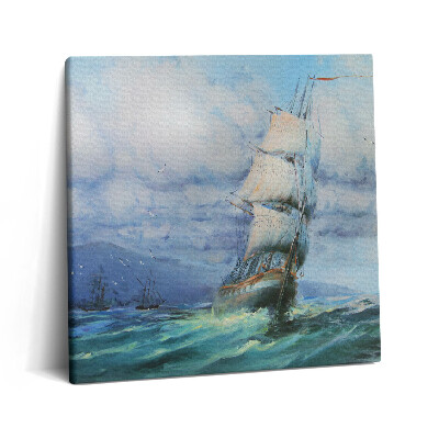 Tablou pe pânză canvas 60x60 O corabie pictată pe apă