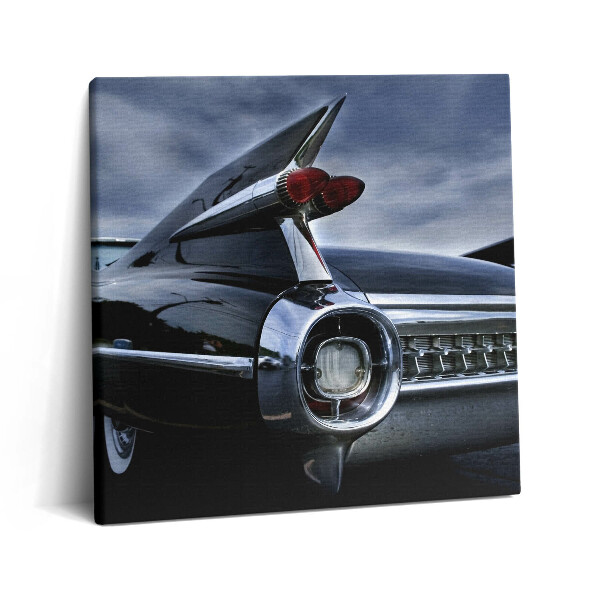 Tablou pe pânză canvas 60x60 Mașină Cadillac neagră de epocă