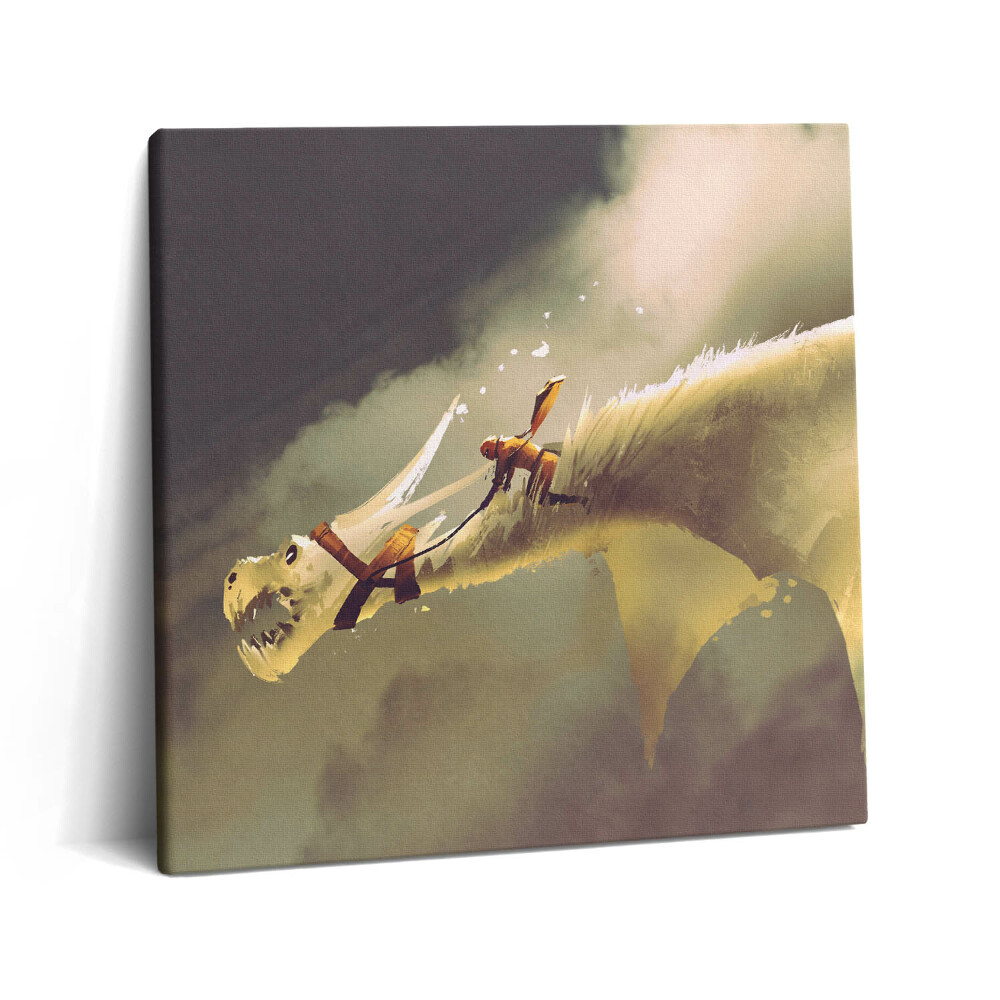 Tablou pe pânză canvas 60x60 Ilustrație a Călărețului Dragonului