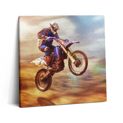 Tablou pe pânză canvas 60x60 Ciclist în deșert