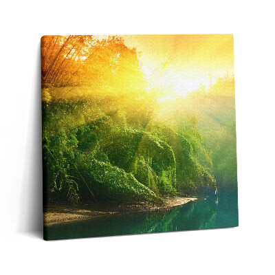 Tablou pe pânză canvas 60x60 Peisaj natural la soare