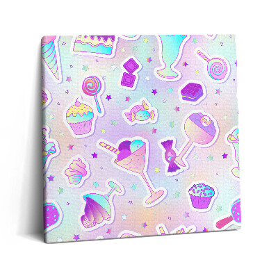 Tablou pe pânză canvas 60x60 Fursecuri cu înghețată