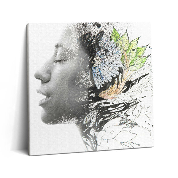 Tablou pe pânză canvas 60x60 Abstracția capului unei femei