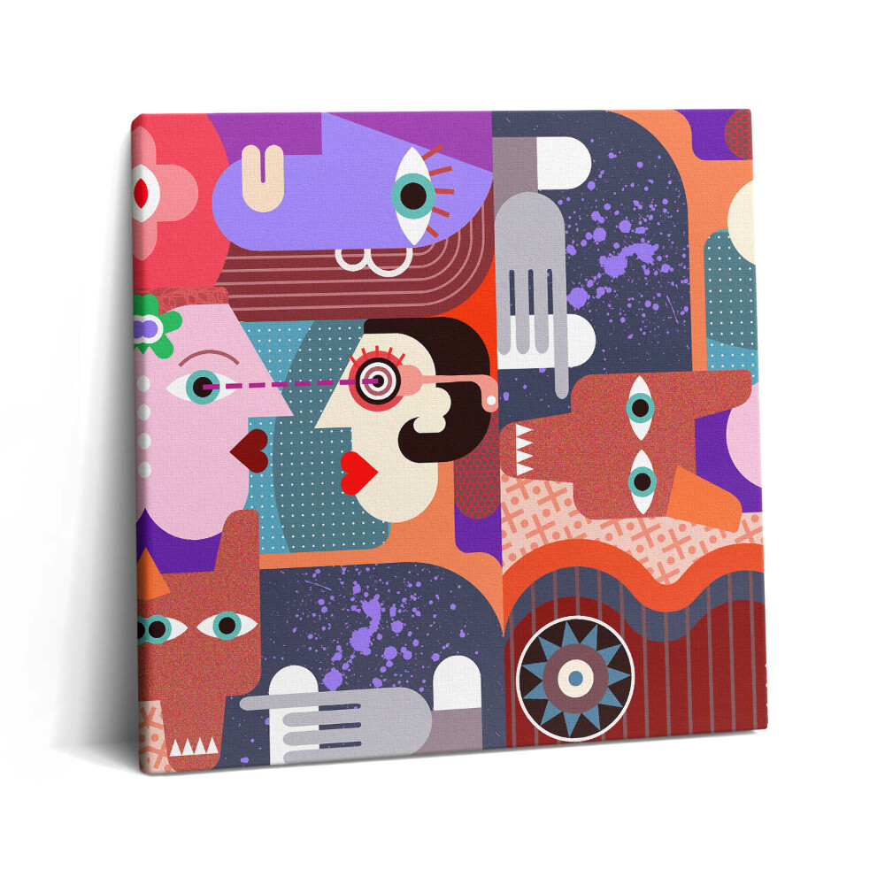 Tablou pe pânză canvas 60x60 Fețe abstracte