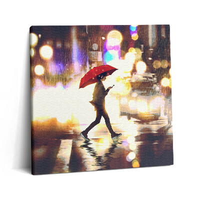 Tablou pe pânză canvas 60x60 Ilustrație anime de pe Rain Street