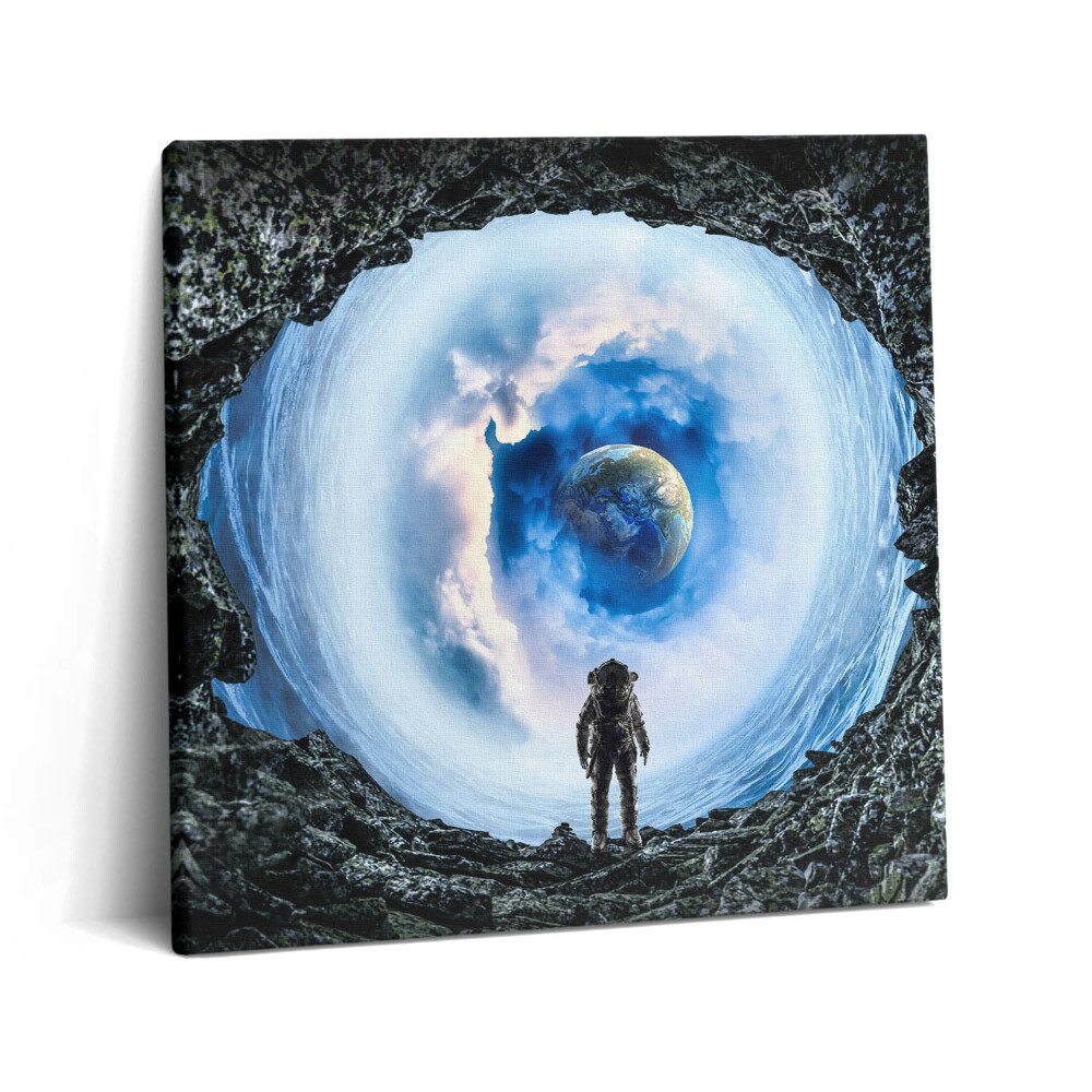 Tablou pe pânză canvas 60x60 Gaură spațială și astronaut