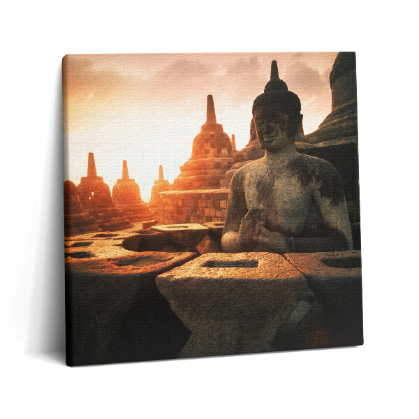 Tablou pe pânză canvas 60x60 Vedere a unei statui a lui Buddha care meditează