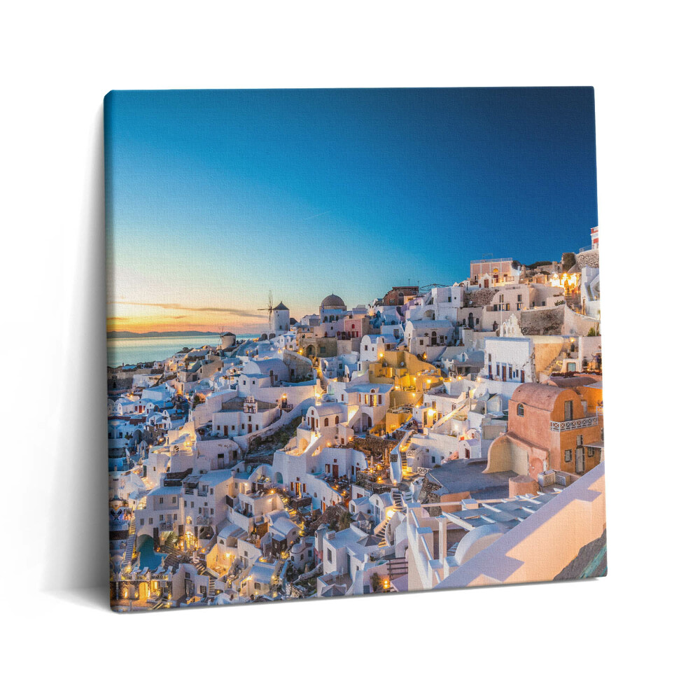 Tablou pe pânză canvas 60x60 Apus de soare în Santorini