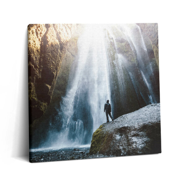 Tablou pe pânză canvas 60x60 Vedere a cascadei Gljufrabui