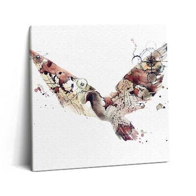 Tablou pe pânză canvas 60x60 Acuarelă abstractă de păsări