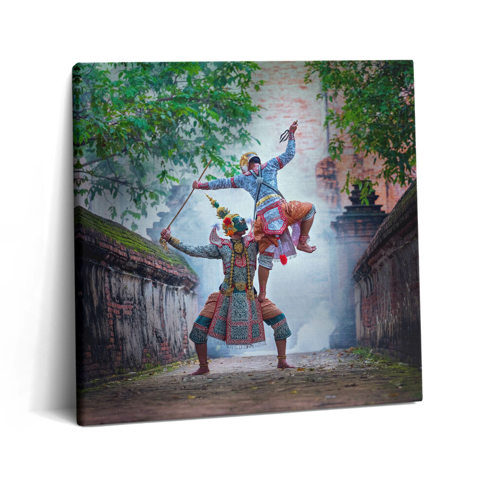 Tablou pe pânză canvas 60x60 Thailanda dansează cu măști
