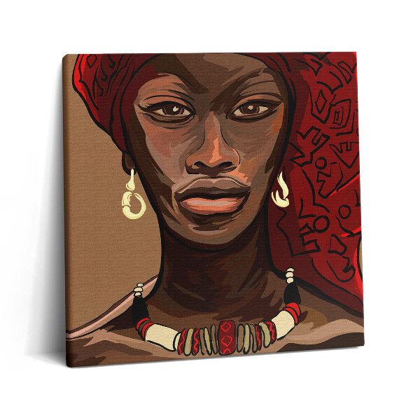 Tablou pe pânză canvas 60x60 Artă - Pictură a unei femei africane