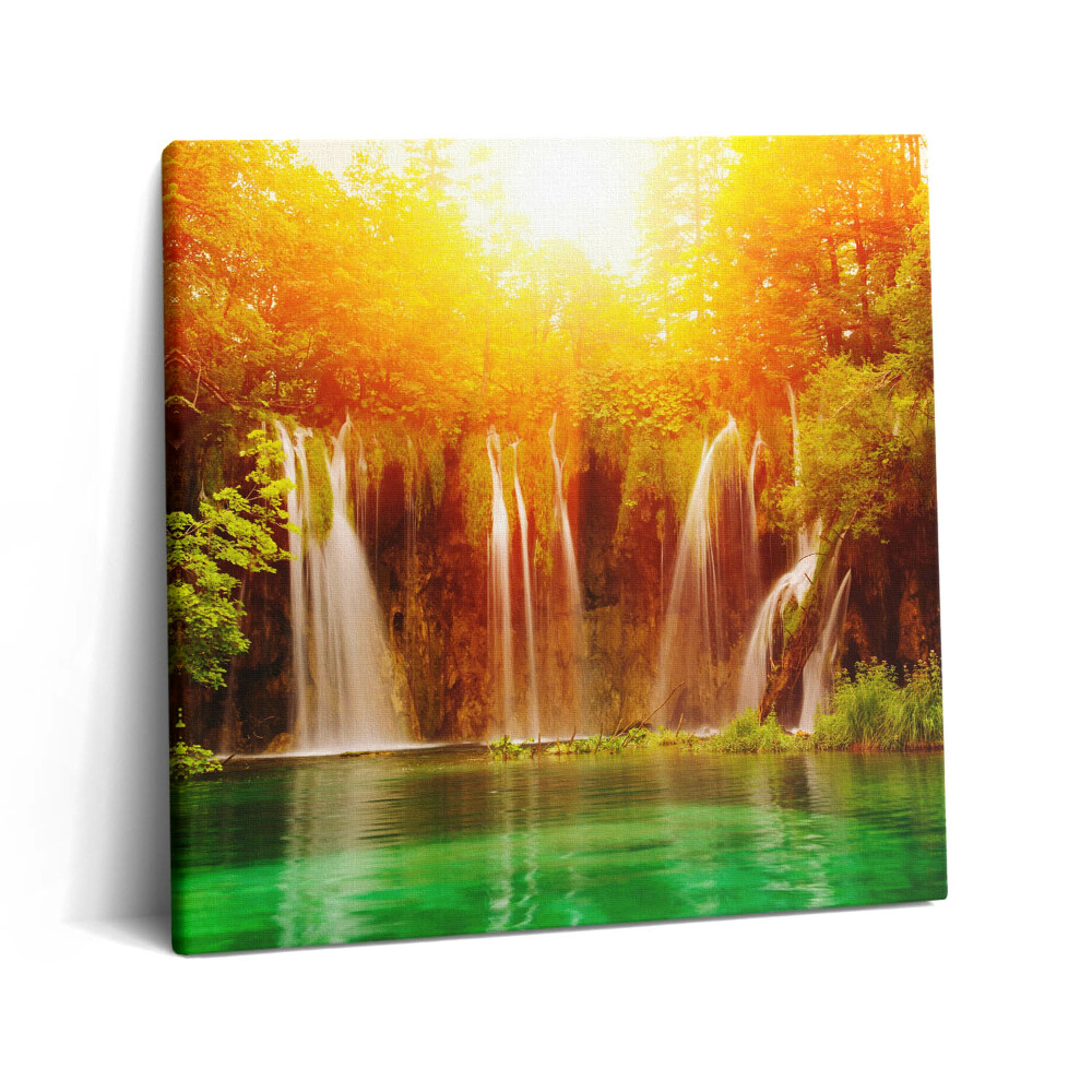 Tablou pe pânză canvas 60x60 Vedere pitorească a cascadei