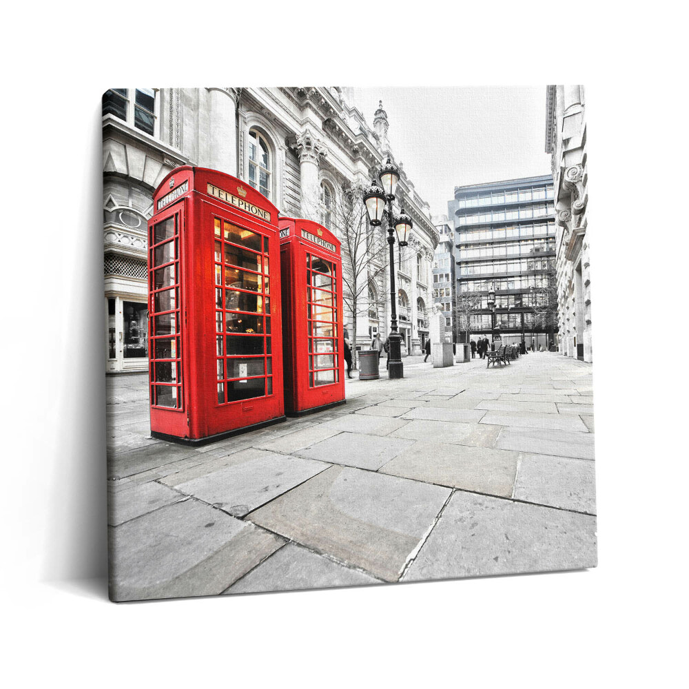 Tablou pe pânză canvas 60x60 Cabine telefonice roșii Londra