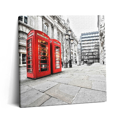 Tablou pe pânză canvas 60x60 Cabine telefonice roșii Londra