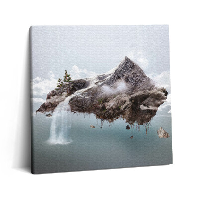 Tablou pe pânză canvas 60x60 Insula Zburătoare și Cascada