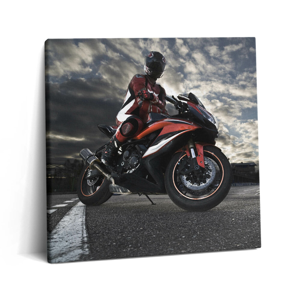Tablou pe pânză canvas 60x60 Bărbat pe motocicletă