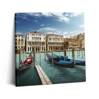 Tablou pe pânză canvas 60x60 Gondole Veneția Italia