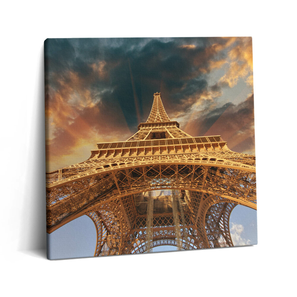 Tablou pe pânză canvas 60x60 Turnul Eiffel la soare