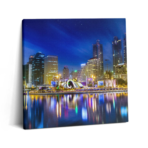 Tablou pe pânză canvas 60x60 Un oraș plin de culori