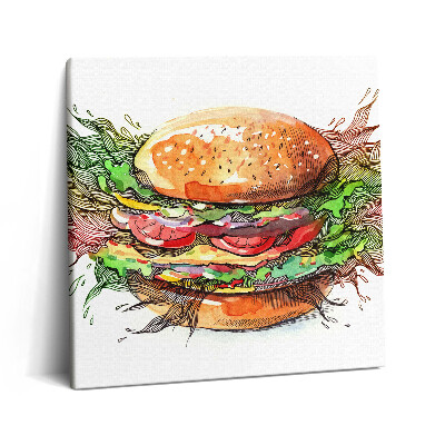 Tablou pe pânză canvas 60x60 Cheeseburger XXL