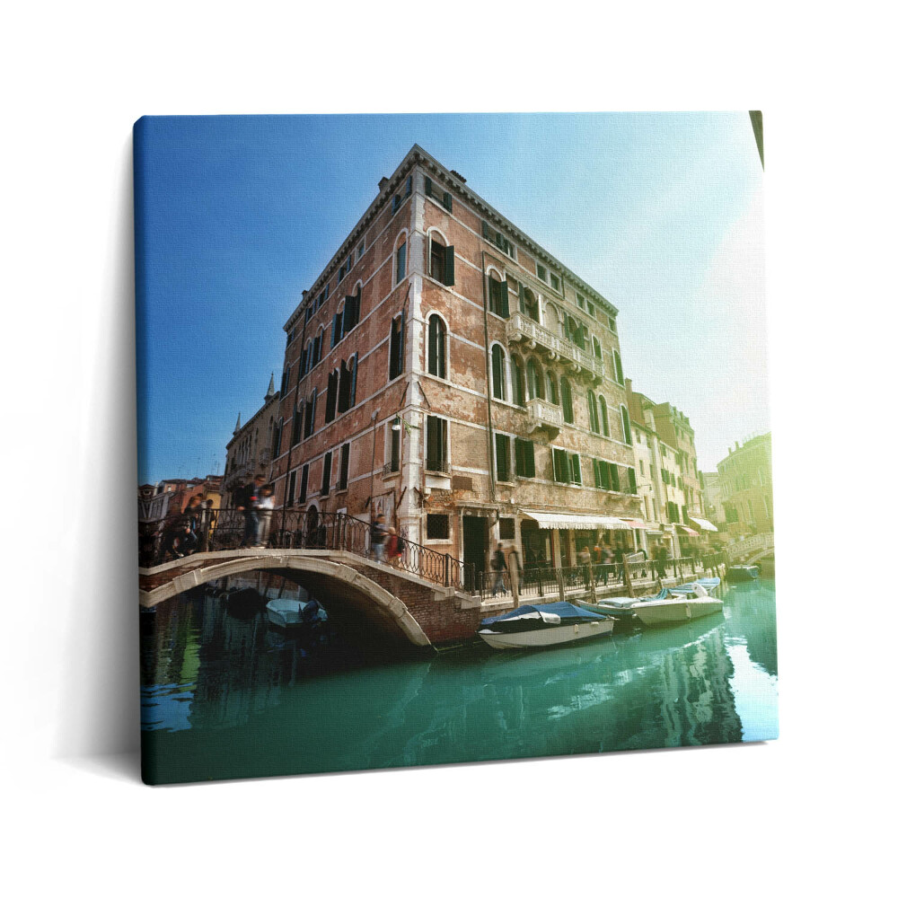 Tablou pe pânză canvas 60x60 Străzile frumoase ale Veneției la soare