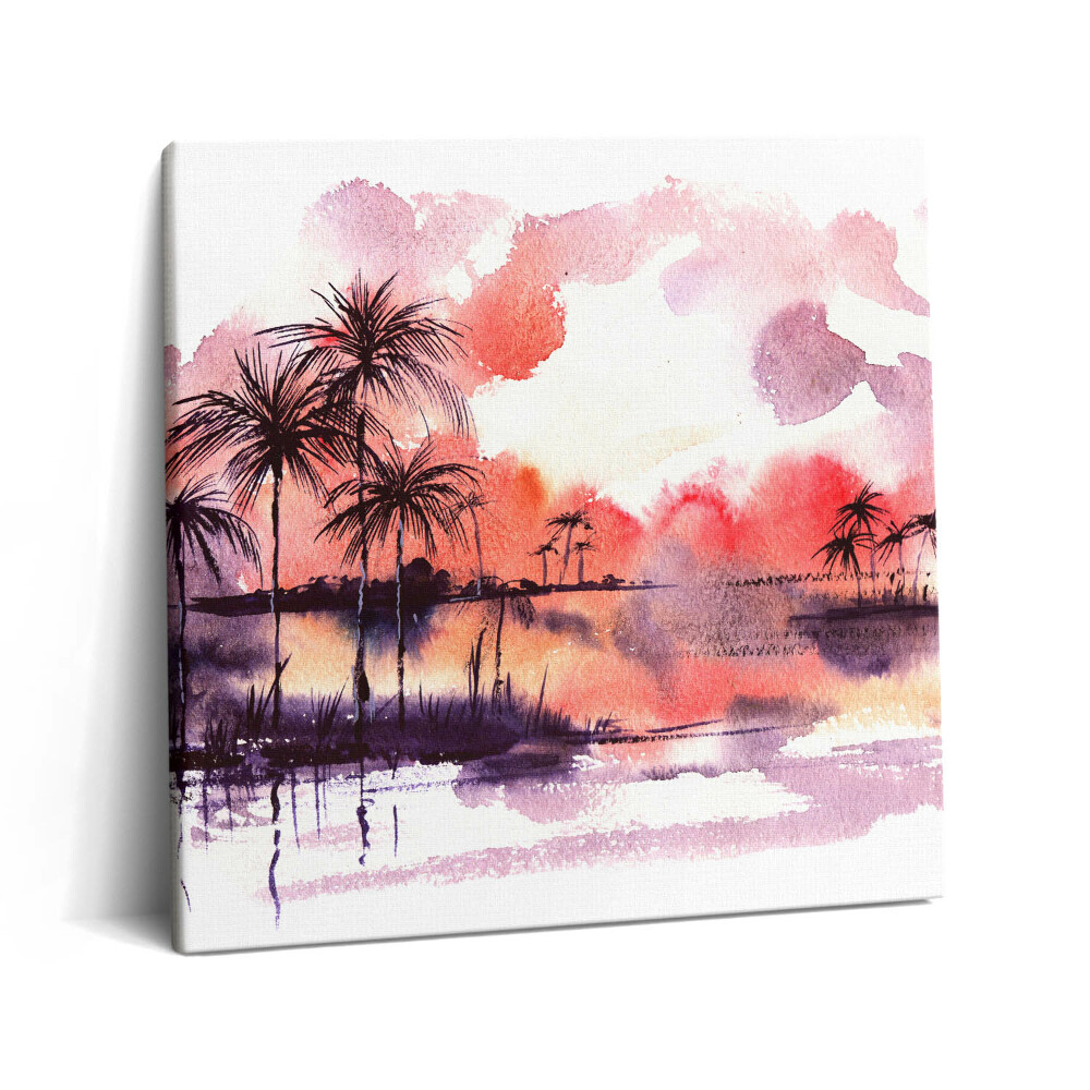 Tablou pe pânză canvas 60x60 Peisaj tropical în acuarelă