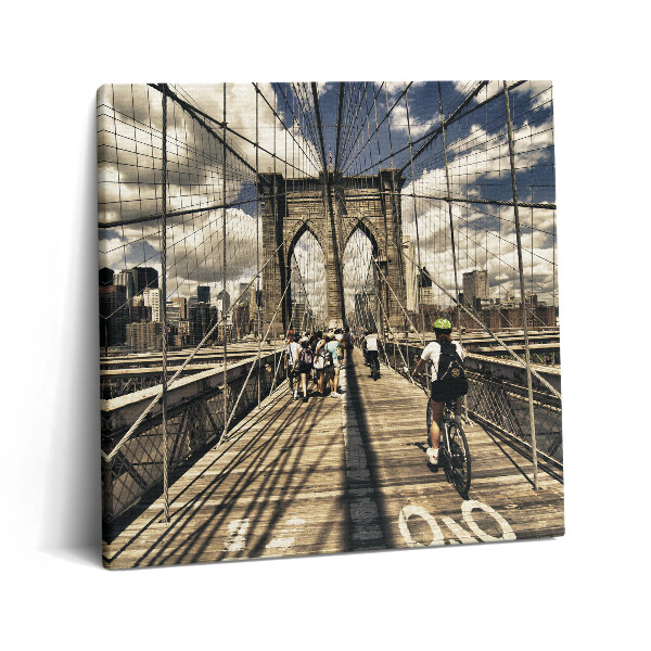Tablou pe pânză canvas 60x60 Vedere a podului Brooklyn din New York