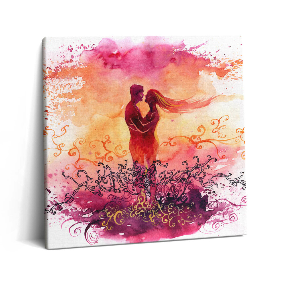 Tablou pe pânză canvas 60x60 Un cuplu îndrăgostit la apus