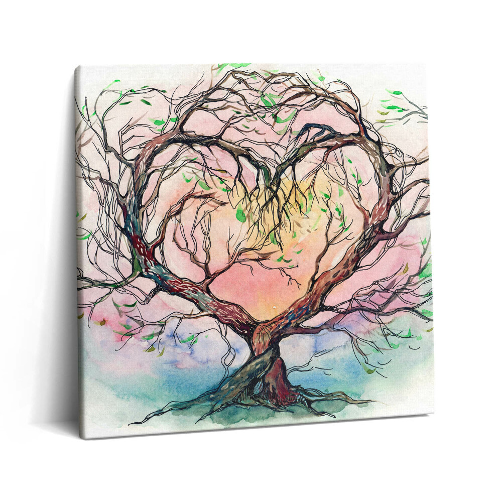 Tablou pe pânză canvas 60x60 Copac cu inimă, simbol al iubirii