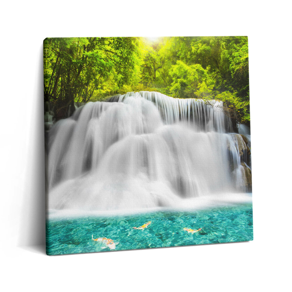 Tablou pe pânză canvas 60x60 Cascada Huai Mae Khamin din Thailanda