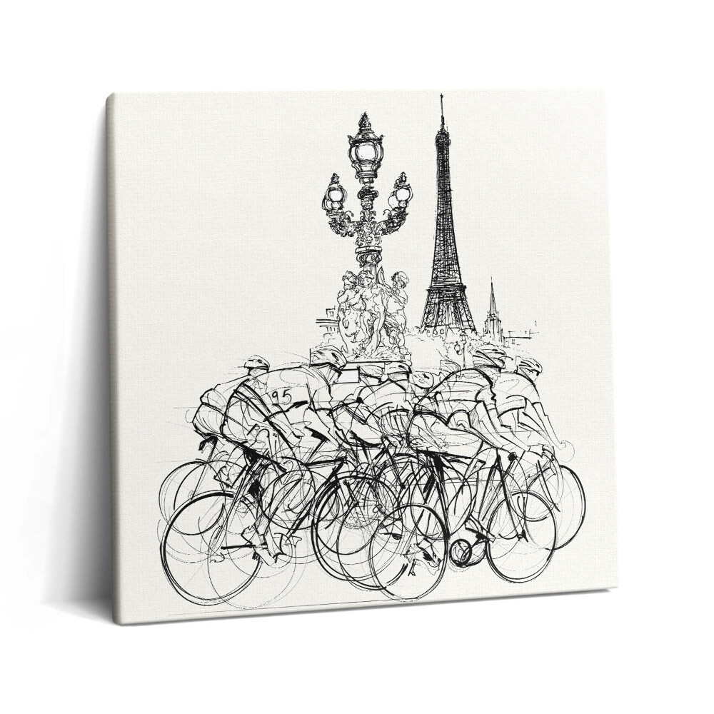 Tablou pe pânză canvas 60x60 Rezumatul cursei de ciclism