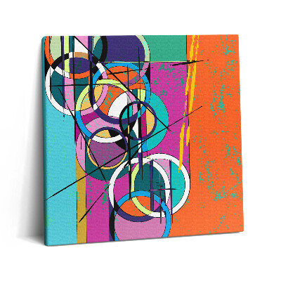 Tablou pe pânză canvas 60x60 Cercuri și linii abstracte colorate
